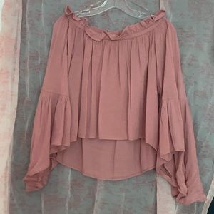 sun and shadow pink blouse